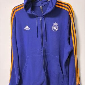 Adidas Real Madrid Full zip hoodie French Terry NWOT